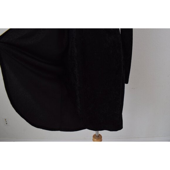 Vintage 90s Black Velvety Dress by Curations size M - Picture 7 of 9